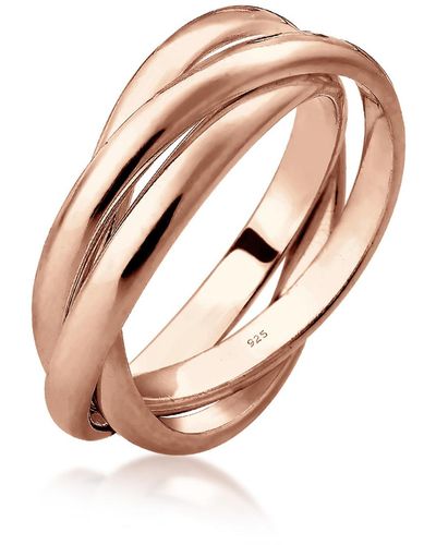 Elli Jewelry Ring basic wickelring klassisches design 925 silber - Pink