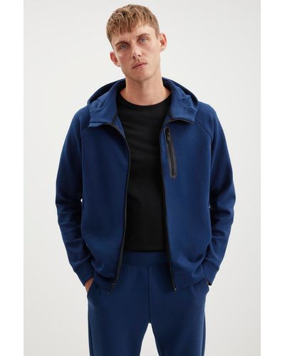 Grimelange Fine sweatshirt mit reißverschluss, marineblau