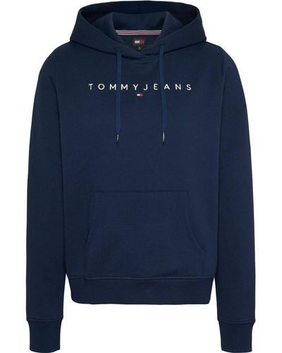 Tommy Hilfiger Tommy jeans reg linear sweatshirt mit kapuze - Blau