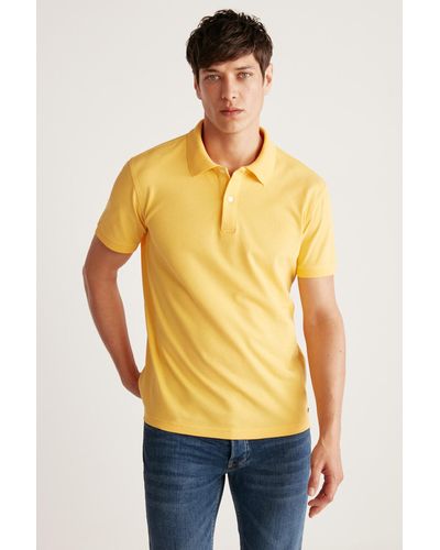 Grimelange Chris t-shirt mit regulärer passform aus 100 % baumwolle, mit polokragen - Gelb
