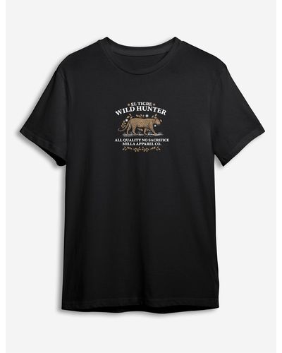 Trendyol Es t-shirt mit tiger-aufdruck und normaler schnittform - Schwarz