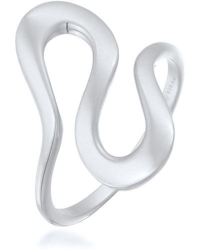 Elli Jewelry Ring welle modisch 925 silber - Weiß