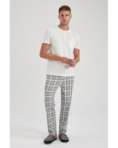 Defacto Kurzarm-pyjama-set mit normaler passform - Mehrfarbig