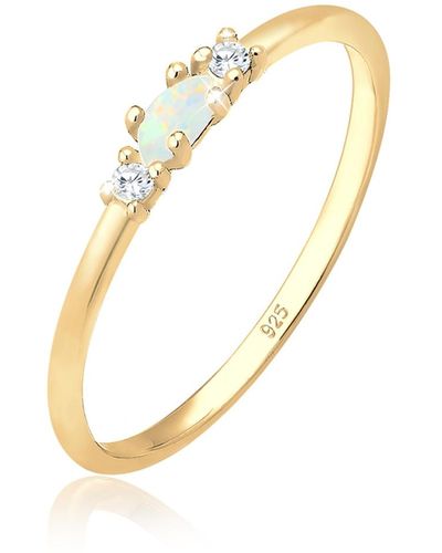 Elli Jewelry Ring opal - Weiß