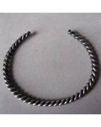 CollardManson 925 Oxidised Rope Cuff Bracelet - Metallic