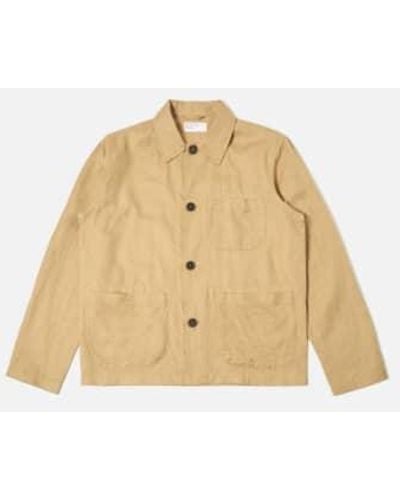 Universal Works Field Jacket Linen Cotton Suiting Sand S - Natural