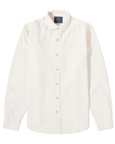 Portuguese Flannel Lobo Ecru Corduroy Shirt S - White