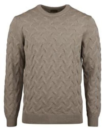 Stenströms Cable Crew Neck Knit - Gray