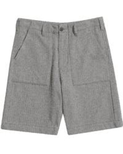 Far Afield Pantalones cortos en herringbone night - Gris