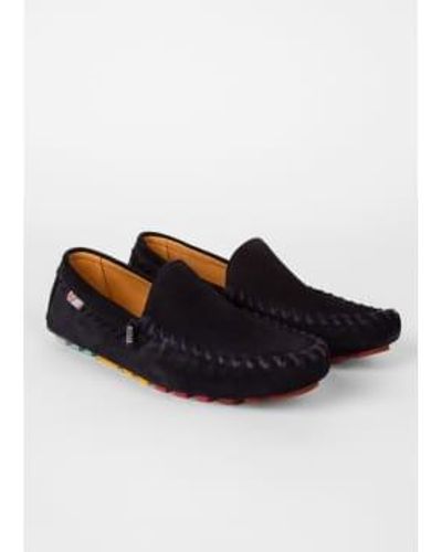 Paul Smith Navy Dustin Suede Loafers 39 - Black