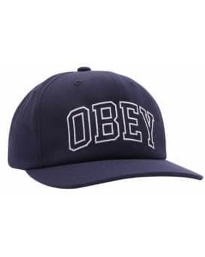 Obey Academy 6 Panel Cap One Size - Blue
