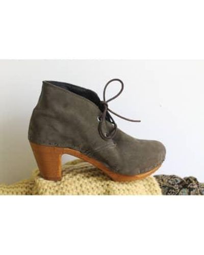 Bosabo Suede Lace Ankle Boots Suede Leather - Green
