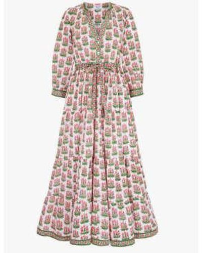 Pink City Prints Maria Dress Holly Bouquet Xs - Pink