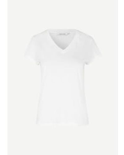 Samsøe & Samsøe Solly V-neck T-shirt L - White