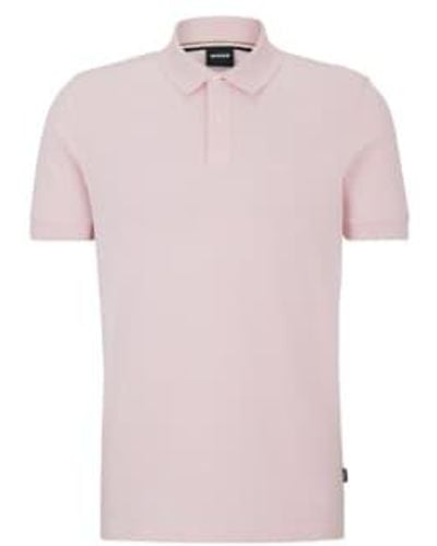 BOSS Pallas Light Pastel Regular Fit Cotton Polo Shirt 50468301 688 S - Pink