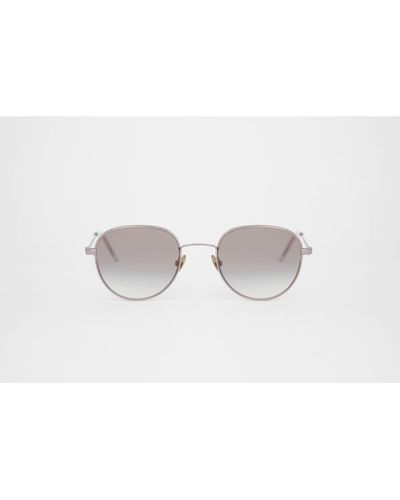 Monokel Eyewear Rio Gold Sunglasses Gradient Brown Lens - Bianco