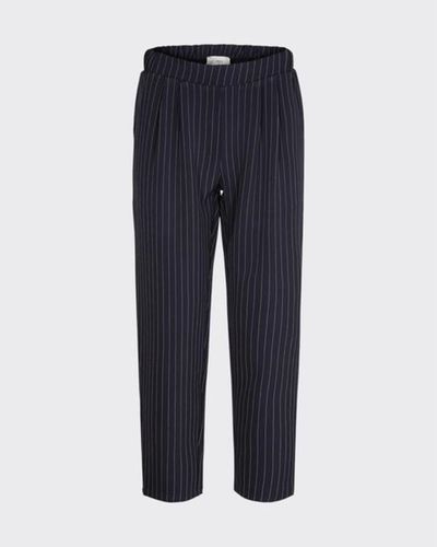 Minimum Sofja Navy And White Stripe Trousers - Blue