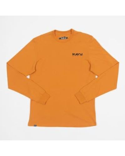 Kavu Long Sleeve Etch Art T Shirt In - Arancione