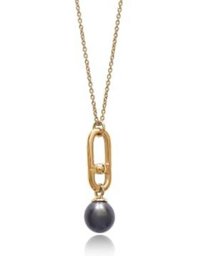 Rachel Jackson Stellar hardware halskette mit schwarzen perlen - Mettallic