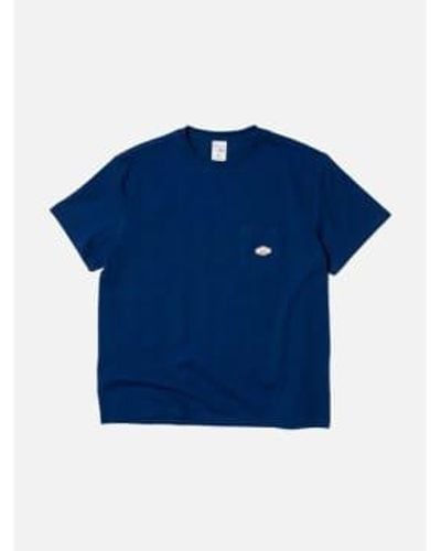 Nudie Jeans Camiseta bolsillo leffe - Azul