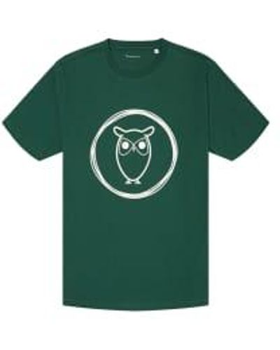 Knowledge Cotton 10715 Owl T Shirt Trekking - Verde