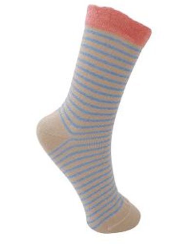 Black Colour Colour Flash Stripe Glitter Sock - Grigio