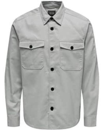 Only & Sons Only And Sons Overshirt In - Grigio