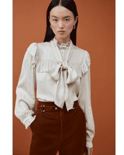 Suncoo Lorena Pussy Bow Blouse - Brown