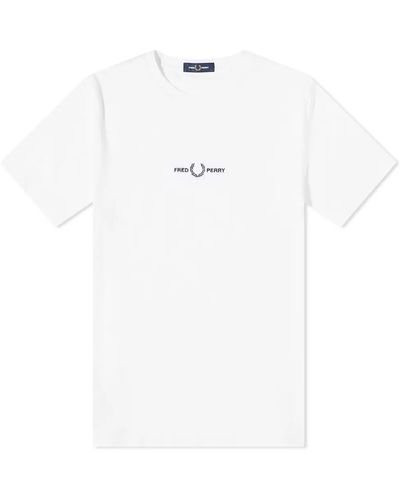 Fred Perry Embroired logo t-shirt - Blanco