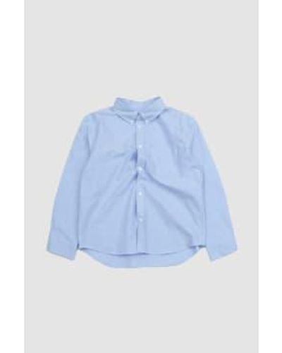Marni Embroidery Shirt Organic Cotton Oxford Sapphire 48 - Blue