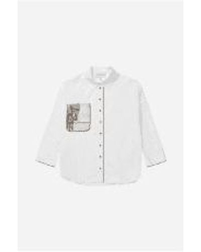 Munthe Mint Donkey Pocket Detail Shirt Size: 6, Col: White 6