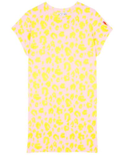 Scamp & Dude : Blush With Yellow Leopard T-shirt Dress