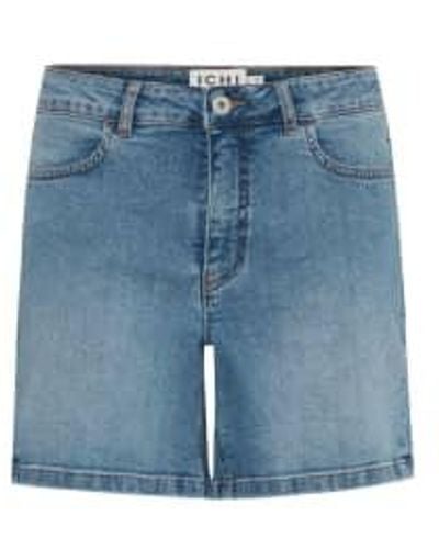 Ichi twiggy Denim Shorts-light Washed-20120673 36(uk8-10) - Blue