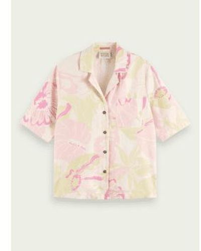 Scotch & Soda Scotch And Soda Printed Camp Shirt - Rosa