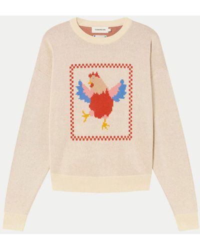 Thinking Mu | Gallina Paloma Knitted Sweater - White