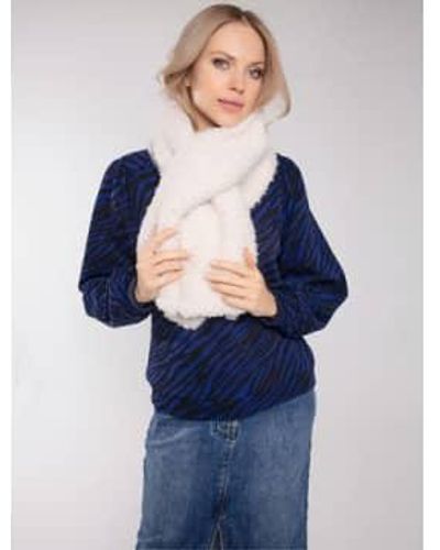 Nooki Design Lexington Slot Through Faux Fur Scarf- / One Fur: 100% Polyester - Blue