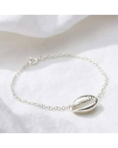 Posh Totty Designs Silber kauri muschel armband - Weiß