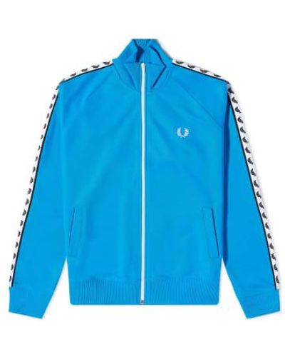 Fred Perry Taped Track Jacket Kingfisher - Blu