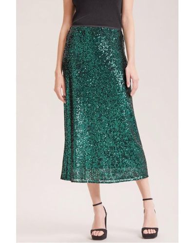Cefinn Scarlett Sequin Skirt - Green