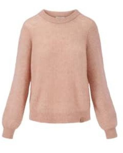 Zusss Knitted Jumper With Round Neck Old Large - Pink