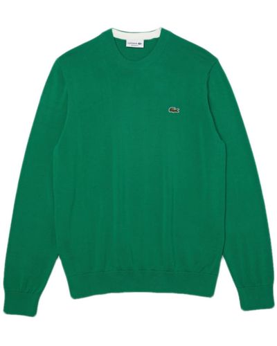 Lacoste Organic Cotton Crew Neck Sweater Green