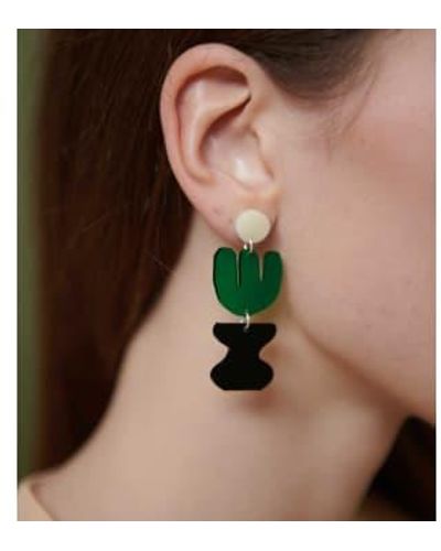 Orelia Durango Earrings - Green