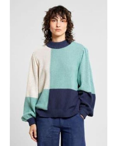 Dedicated Sweater Knitted Rutbo Blocks - Blu