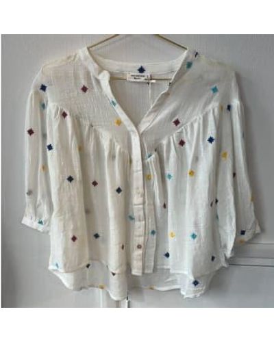 Anorak Inspiration Studio Cheesoth Bord Blusa Top Cotton - Gris