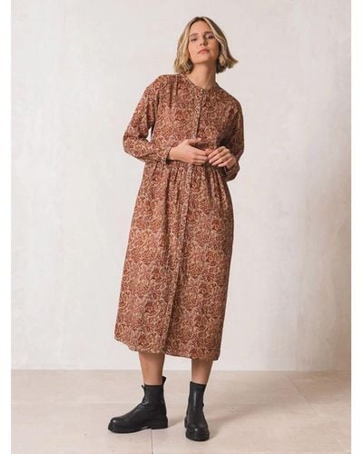 indi & cold Shirt Dress - Brown