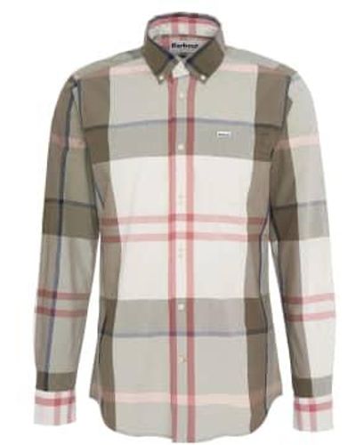 Barbour Harris Tailored Shirt Glenmore Olive Small - Grey