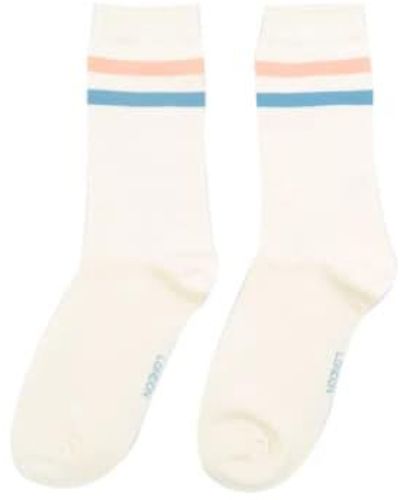 Miss Sparrow Sks369 Sport Stripes Socks One Size - White