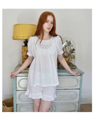 Powell Craft Set pijama corto algodón blanco damas 'julieta' - Gris