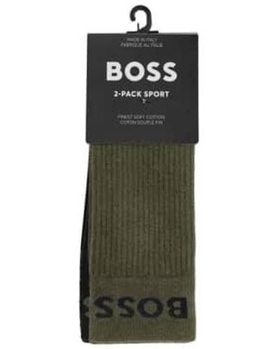 BOSS 2 Pack Rs Sport Socks - Green