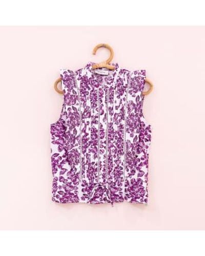 Berenice Ruffle Shirt 36 - Purple